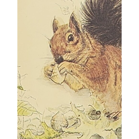 Vintage Stephanie Harney Squirrel Art On Wooden‎ Plaque - Picture 5 of 9